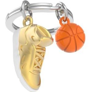 METALMORPHOSE - Basketbal sleutelhanger – passie sport, cadeau voor heren, cadeau voor dames, goud, één maat, Goud