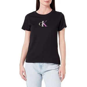 Calvin Klein Jeans T-shirt met kleurverloop Ck T-shirts S/S dames, Zwart