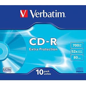 Verbatim 43415 CD-R 80 min 52 x 700 MB extra bescherming - 10 spindel