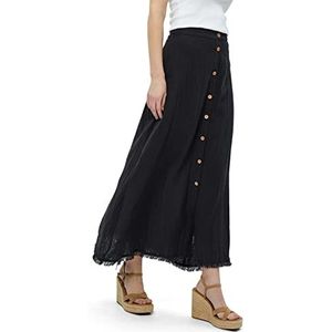 Desires Clara hoge taille button-down rok met hoge taille aan de enkels voor dames, Zwart (9000)