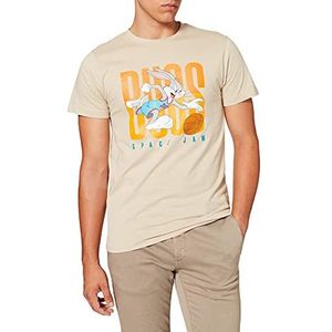 Mister Tee Space Jam Bugs Bunny T-shirt voor heren met print op de voorkant, verkrijgbaar in zwart, wit, beige, blauw, XS-XXL, Zand