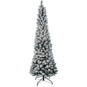 Kerstboom, slank, besneeuwd, 210 cm, super dik, realistisch, parapluopening, diameter 76 cm (sneeuw)