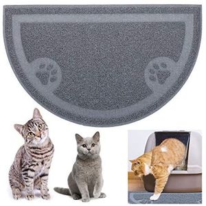Relaxdays Hygiënische kattenbakmat voor honden en katten, antislip, waterdicht, PVC, 40 x 59 cm, grijs