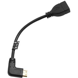 System-S Mini HDMI 1.4 kabel links naar standaard aansluiting, 16 cm, zwart