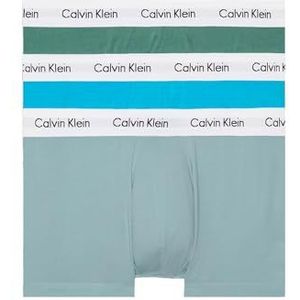 Calvin Klein Heren set van 3 boxershorts met lage taille 0000u2664g lage taille onderbroek (pak van 1), Veelkleurig (Viv Bl, Arona, Sageb Grn W/Wh Wbs)
