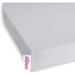 babybay Deluxe jersey hoeslaken met membraan, geschikt voor Boxspring XXL, zachtgrijs