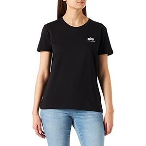 ALPHA INDUSTRIES Basic T-shirt voor dames, Small Logo Wmn, zwart.