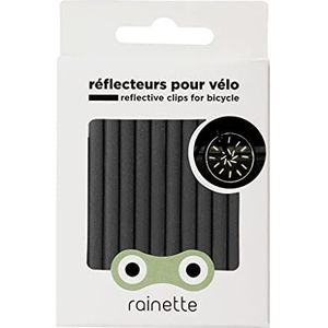 Rainette Reflectoren voor fietswielen, 360° reflectie, 12 stuks, Antraciet grijs.