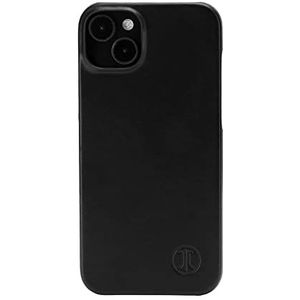 JT Berlin BackCase Kreuzberg Hoes van echt leer, compatibel met Apple iPhone 15 Plus [Clip-on-Cover, hard, duurzaam, compatibel met draadloos opladen (Qi), zachte binnenvoering: zwart