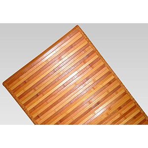 BIANCHERIAWEB Bamboe tapijt met oranje kleurverloop, keukentapijt 50 x 100 cm, antislip, 100% bamboe, keukenloper van duurzaam materiaal, neemt geen vlekken op
