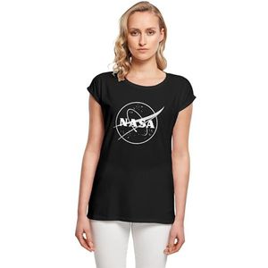 Merchcode NASA Galaxy T-shirt voor dames, losse pasvorm, 100% katoen, maat XL, zwart, XL, zwart.