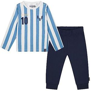 Messi Babypyjamaset, wit/blauw, officiële kleding voor kinderen, pyjamaset voor baby's, Lichtblauw, marineblauw