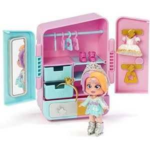 KOOKYLOOS - Tara's Wardrobe, poppenkast met meer dan 18 exclusieve mode- en poppenaccessoires met 3 grappige uitdrukkingen, waaronder kleding, hangers, laden en 3 stickers