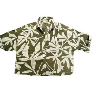 Mavi Bedrukt overhemd damesblouse, Kaki, wit