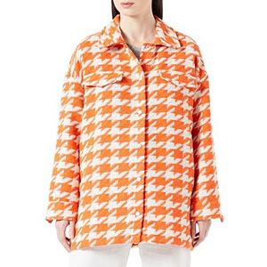 ONLY Onljohanna Boucle Shacket CC OTW Veste de chemise pour femme, Flame/détail : bouleau, M