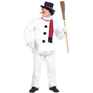 Widmann - Kostuum sneeuwpop, jas, broek, hoed, sjaal en neus, Kerstmis, carnaval, themafeest