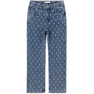NAME IT Nkfrose Hw Straight Jeans 5352-za N Straight Jeans voor meisjes (1 stuk), Donkerblauw denim