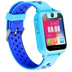 LiveGo Waterdichte smartwatch voor kinderen met GPS-tracker, oproepen SOS-camera voor kinderen, studenten van 3 tot 12 jaar (S6 blauw)