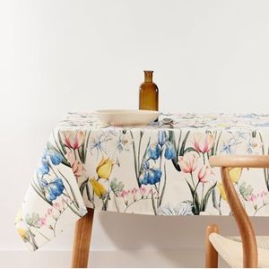 BELUM Nappe anti-taches, taille 200 x 155 cm - Nappe au toucher extra douce, couleur multicolore, nappe 100% fabriquée en Espagne, tissu 100% coton biologique, nappe modèle 0120-353