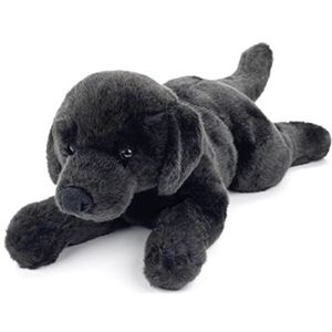 Uni-Toys - Zwarte labrador, liggend - 40 cm (lengte) - pluche hond, huisdier - knuffeldier