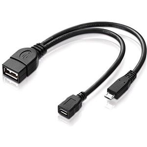 adaptare 40228 USB OTG Micro USB 2.0 mannelijk USB vrouwelijk type A adapterkabel + voedingsconnector voor externe harde schijf en andere apparaten