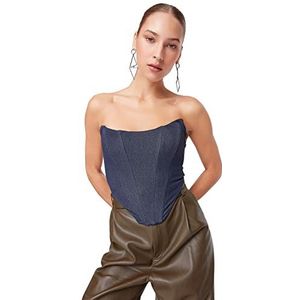 Trendyol Trendyol Trendyol strapless gebreide bustier voor dames, strapless gebreide bustier voor dames, Navy Blauw