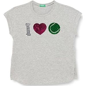 United Colors of Benetton T-shirt 3096c10aq T-shirt voor meisjes (1 stuk), Grijs gemêleerd medium 501