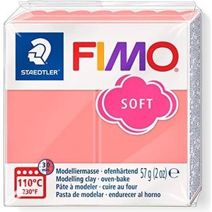 STAEDTLER FIMO Soft Polymeer boetseerklei Ovenhard Roze Grapefruit (1 blok van 57 g) 8020-T20