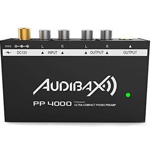 Audibax pp4000 - RIAA Phono Preamp voor draaitafels - ON/OFF Switch - 12V DC Power Adapter - Hi-Fi Stereo Audio Preamp voor Draaitafel - RCA-connector