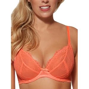 Gossard Superboost Lace Non-Padded Plunge BH met V-hals Neon Coral 34B dames, Neon Coral