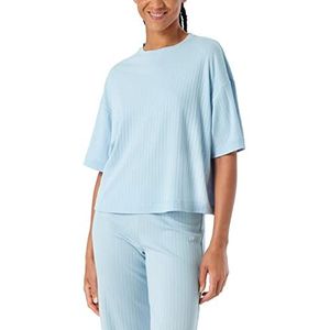 Schiesser T-shirt met pijama-top voor dames, Lichtblauw-563