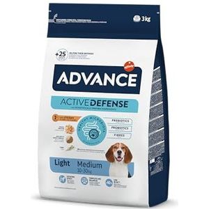 ADVANCE Licht droogvoer voor honden, middelgroot, voor een optimaal gewicht met kip, 3 kg