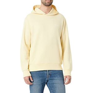 Calvin Klein Sweatshirt met capuchon met micro-logo, repreve grof gebreid voor heren, citroengeel, maat M, Citroen Geel