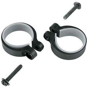 SKS Bevestigingsklemmen, halskettingset, 40-43 mm (incl. schroeven), uniseks, volwassenen, zwart, Eén maat