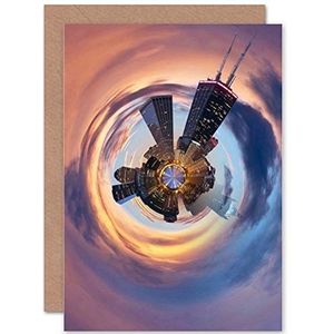 Wee Blue Coo Skyline Chicago USA Cloud wenskaart met fotoprint van de kleine wereld