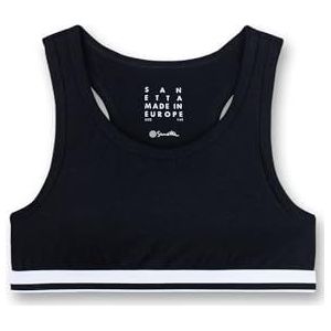 Sanetta Zwarte bustier sportbeha meisje, Super Zwart