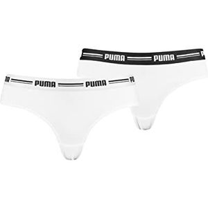 PUMA PUMA - Braziliaanse damesslip (2 stuks) string slipje voor dames (2 stuks), Wit/Wit