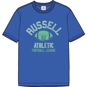 RUSSELL ATHLETIC T-shirt à col rond S/S pour homme, bleu vif, 3XL