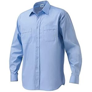 SIGGI - Shirt 'King' van katoen 100% popeline lange mouwen, verschillende kleuren, gewicht per m² gr. 135 - maat: XXXL - Varianten: lichtblauw