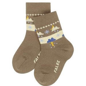 FALKE Unisex Baby Weather Fair Isle Sokken Ademend Duurzaam Biologisch Katoen Half Kuit Fancy Patroon 1 Paar, Bruin (Camel 5038)