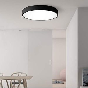Avior Home Led-plafondlamp, 36 W, pastel, daglicht, zwart, Ø 50 cm, voor woonkamer, slaapkamer, keuken