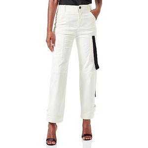 Pinko Caldo Pantalone Raso Stretch Casual Pantalon pour femme, Z00_bianco-gelato vaniglia, 40