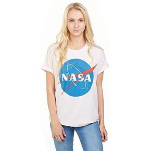 Nasa Origineel Circle T-shirt voor dames, roze