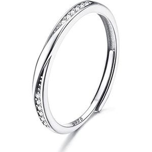 JeweBella 2 mm 925 zilveren damesring, verstelbaar, verlovingsring, verlovingsring, verlovingsring, verlovingsring, verlovingsring, cadeau, zilver/goud/roségoud, Sterling zilver