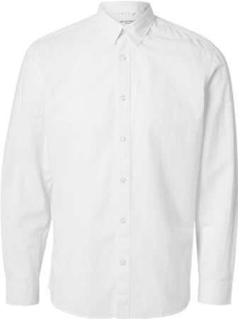 SELECTED HOMME Linnen hemd voor heren, biologisch katoen, wit, XXL, Wit