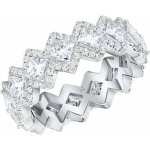 GWSGSFAS Hiphop-ring klassieke Cubaanse diamant trendy herenring, Zirkonia