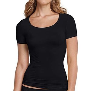 Schiesser Slim Fit dames T-shirt, zwart (000)