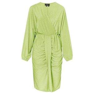 IKITA Robe de soirée pour femme avec fil brillant, citron vert, L