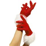 Smiffy's Uniseks Smiffys Kerstman, rood D kostuum dames handschoenen P re No l, rood, één maat EU