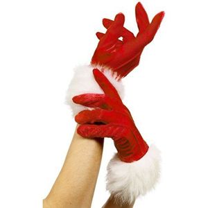 Smiffy's Uniseks Smiffys Kerstman, rood D kostuum dames handschoenen P re No l, rood, één maat EU